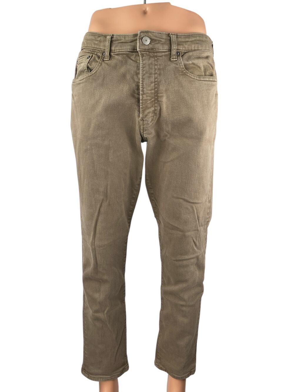 Bonobos Women's Khaki High Rise Straight Leg Trousers Chino Khaki Pants Size 34